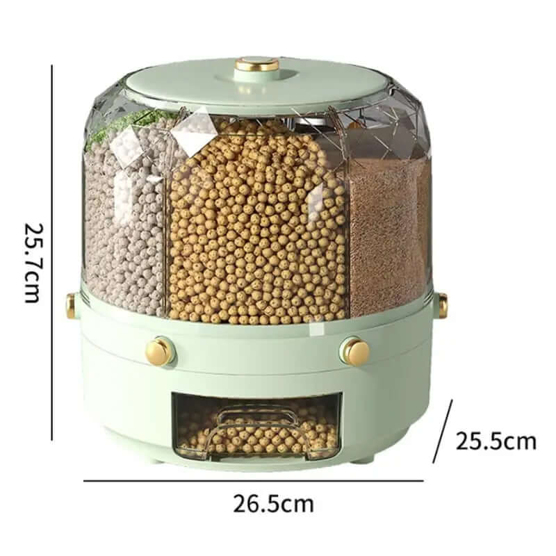 Dispenser de Grãos Giratória 360° - ORGANIZA COM FÊ