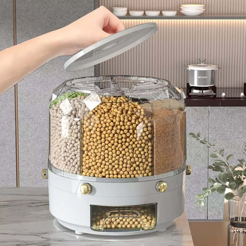 Dispenser de Grãos Giratória 360° - ORGANIZA COM FÊ