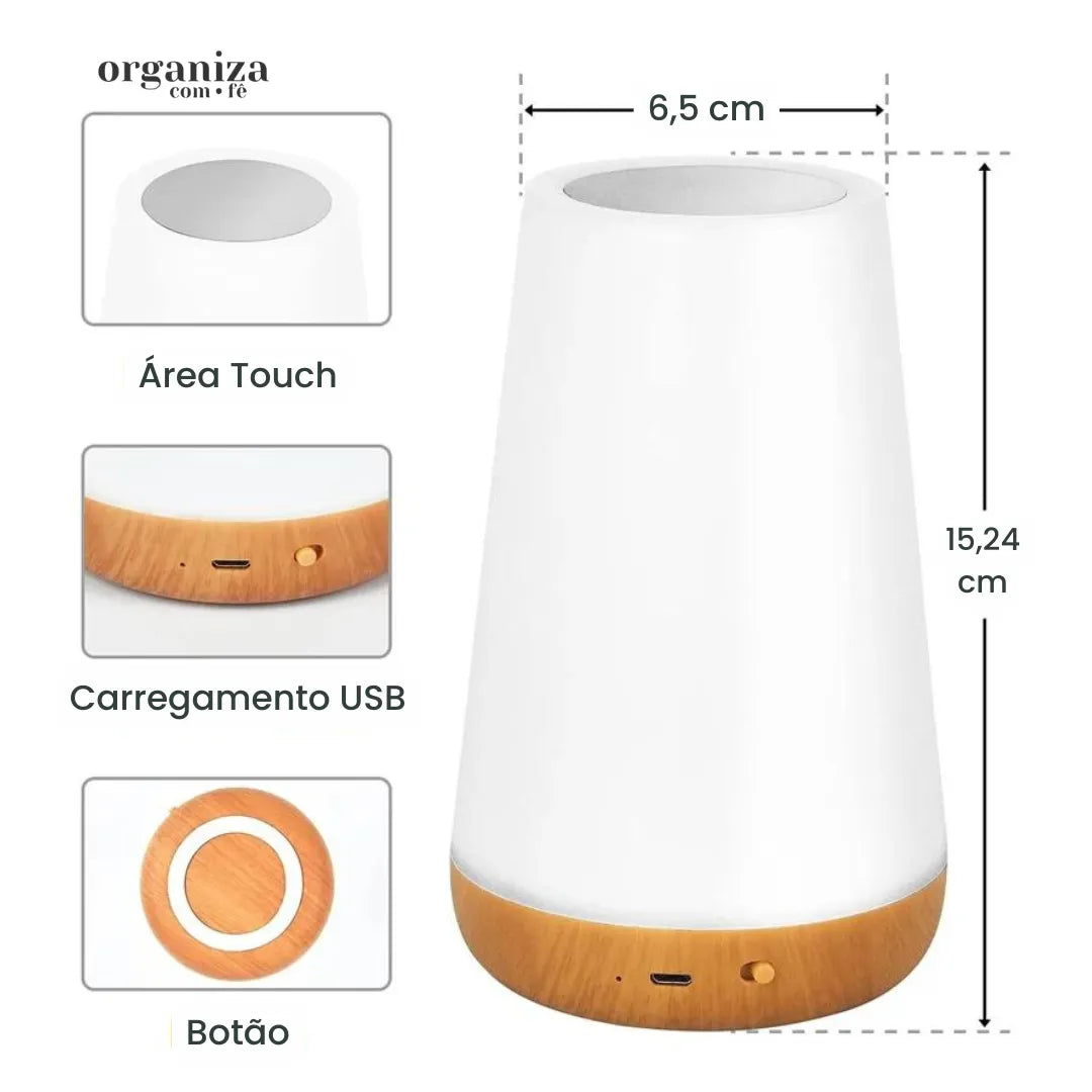 Luminária de Mesa LED Touch com Controle Remoto - OCF
