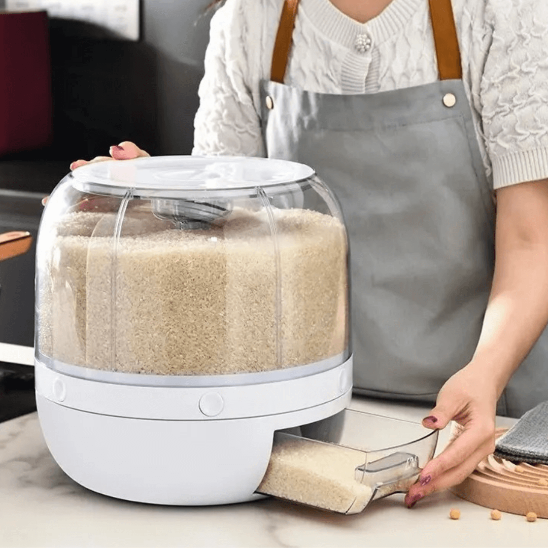 Dispenser de Grãos Giratória 360° - ORGANIZA COM FÊ