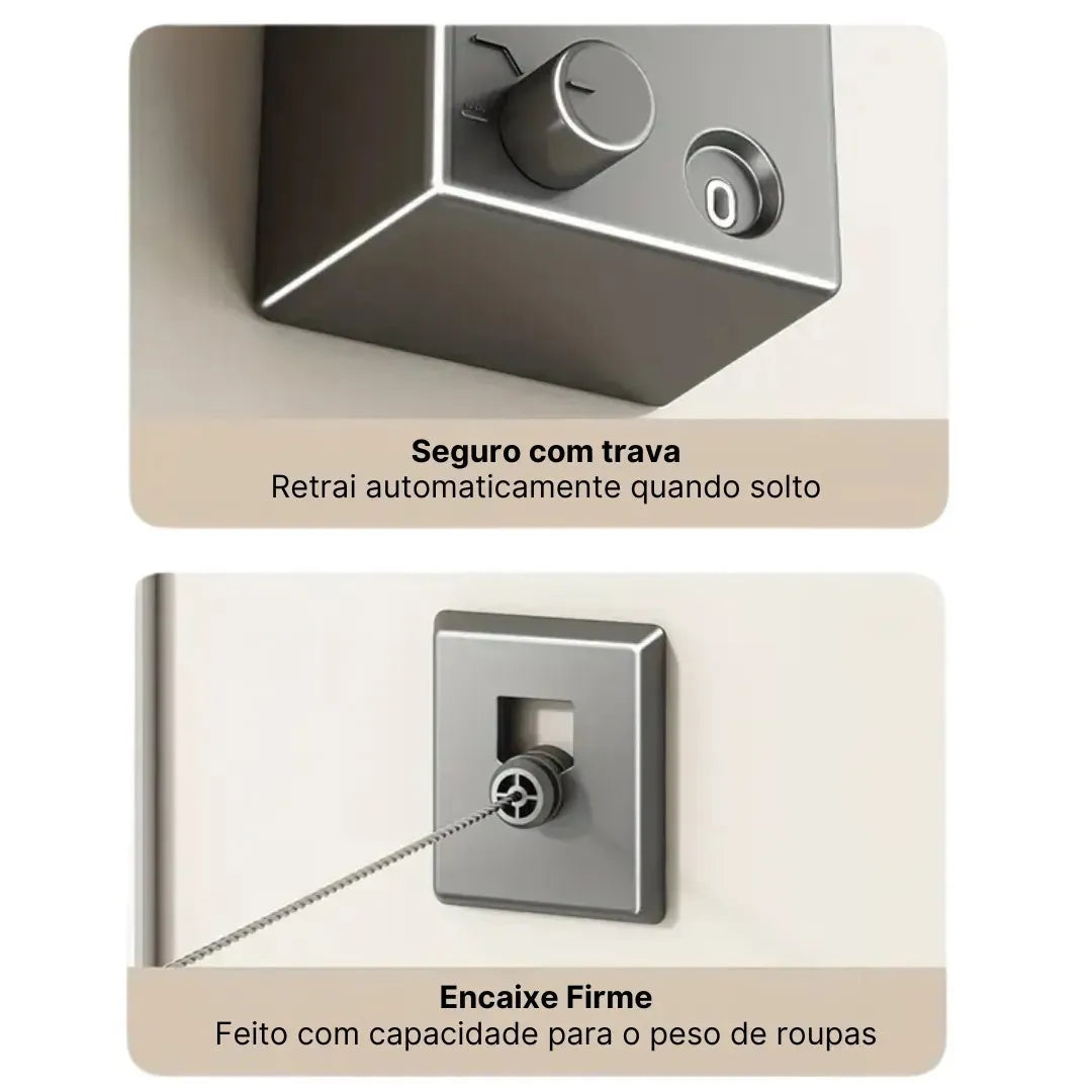 Varal Invisível Retrátil de Aço inox - OCF 🔥 QUEIMA DE ESTOQUE VERÃO