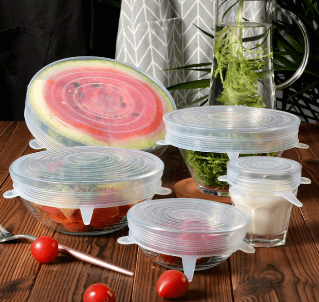 Kit 6 Tampas Universais de Silicone Adaptáveis - ORGANIZA COM FÊ
