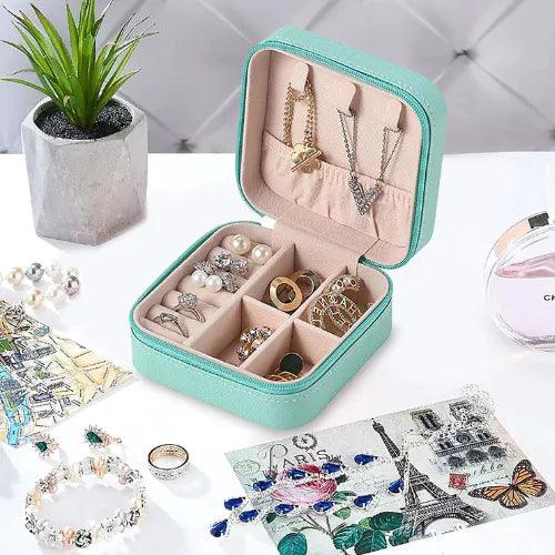 Mini Organizador de Joias Portátil de Couro - ORGANIZA COM FÊ