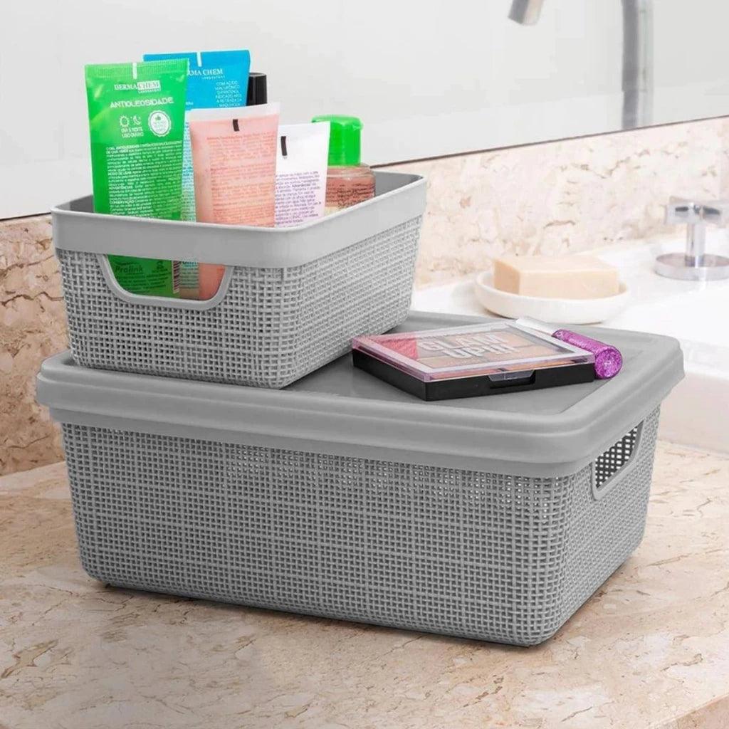 Kit de 5 Caixas Organizadoras com tampa - ORGANIZA COM FÊ